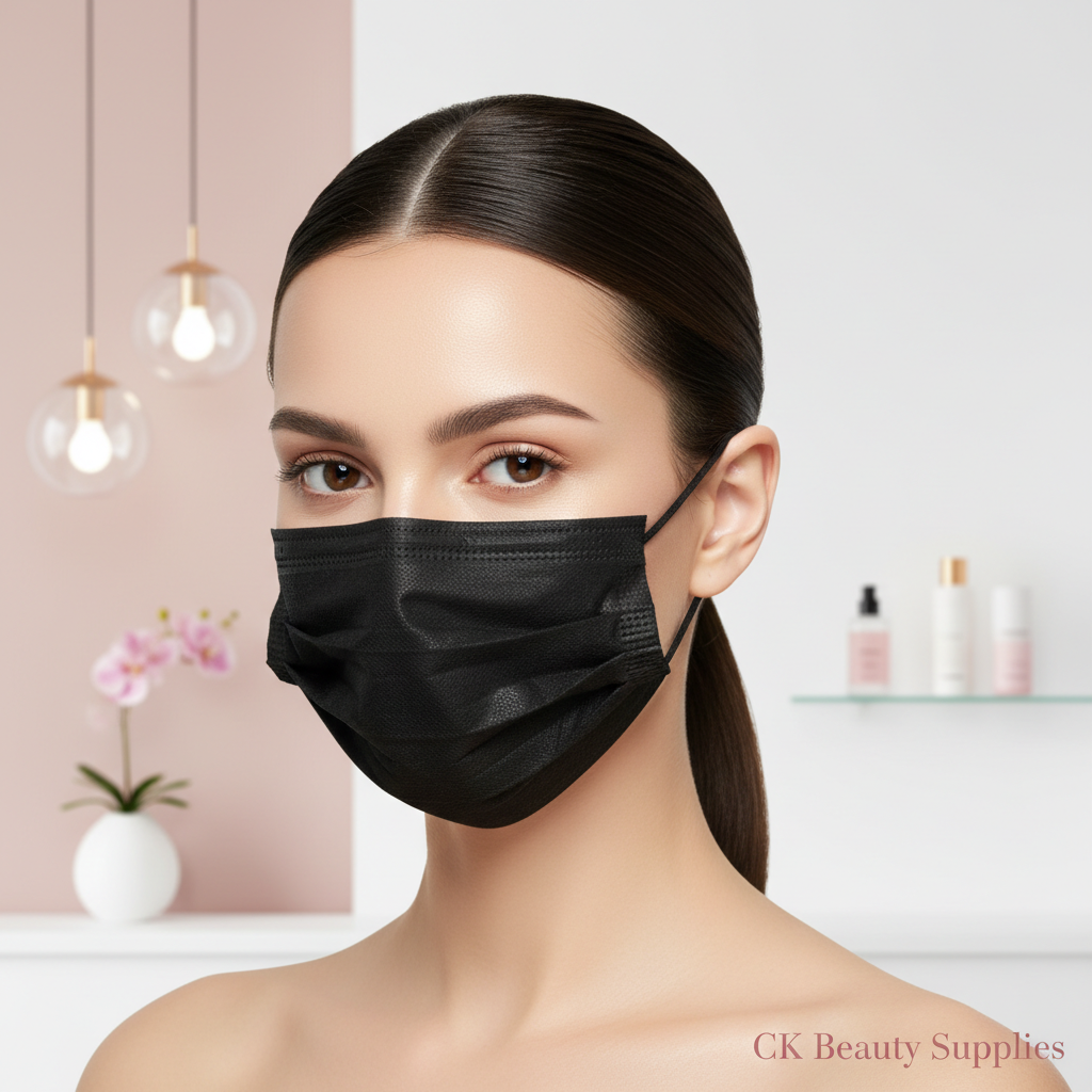 Black Face Mask Model Image