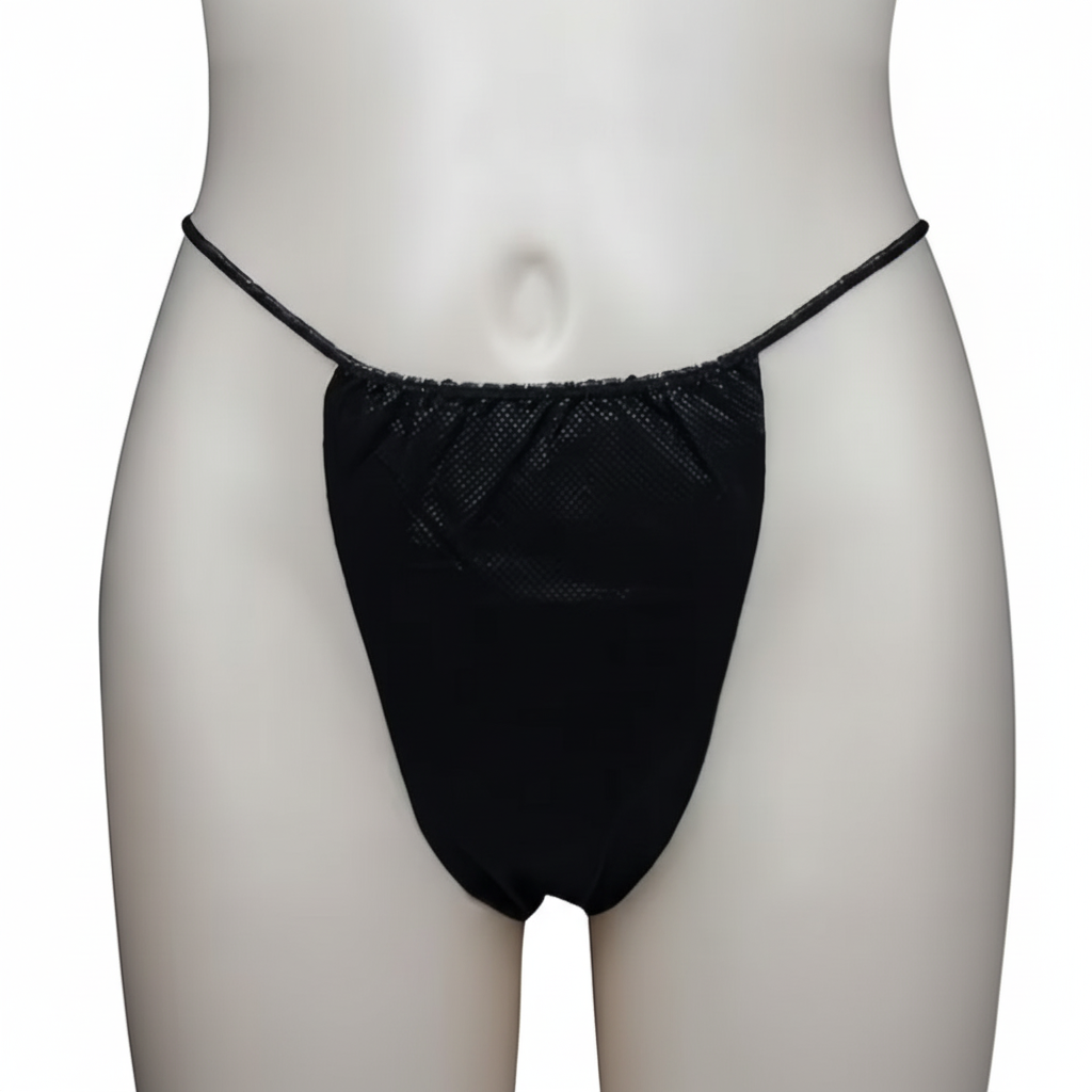 Enhanced Black Spray Tan Thong - Professional Product Image