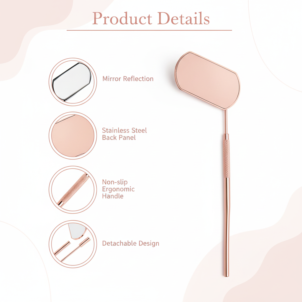 Eyelash Extension Mirror - Rose Gold Product Details