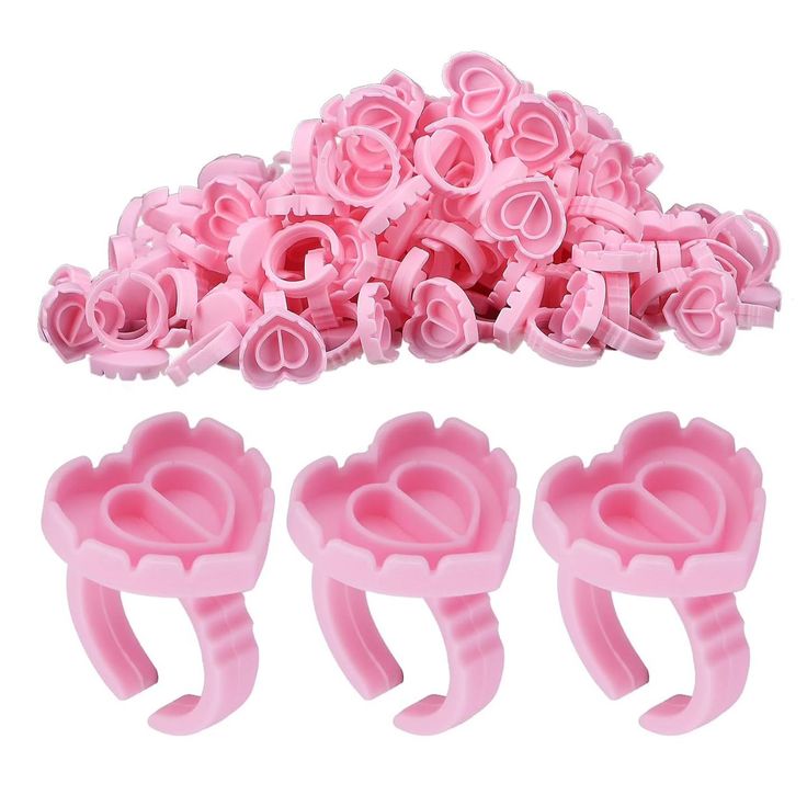 Heart-Shaped Glue Rings (100 Per Pack)