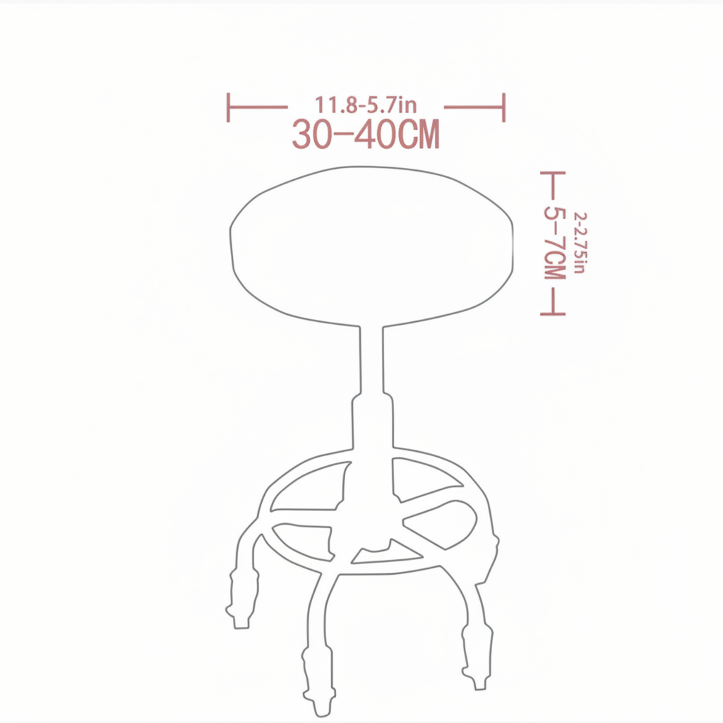 Corrected Rolling Stool Measurement Diagram - CK Beauty Supplies
