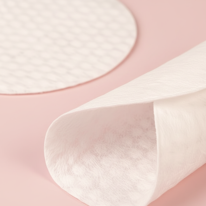Cotton Pad Close-Up – Blush Pink Background