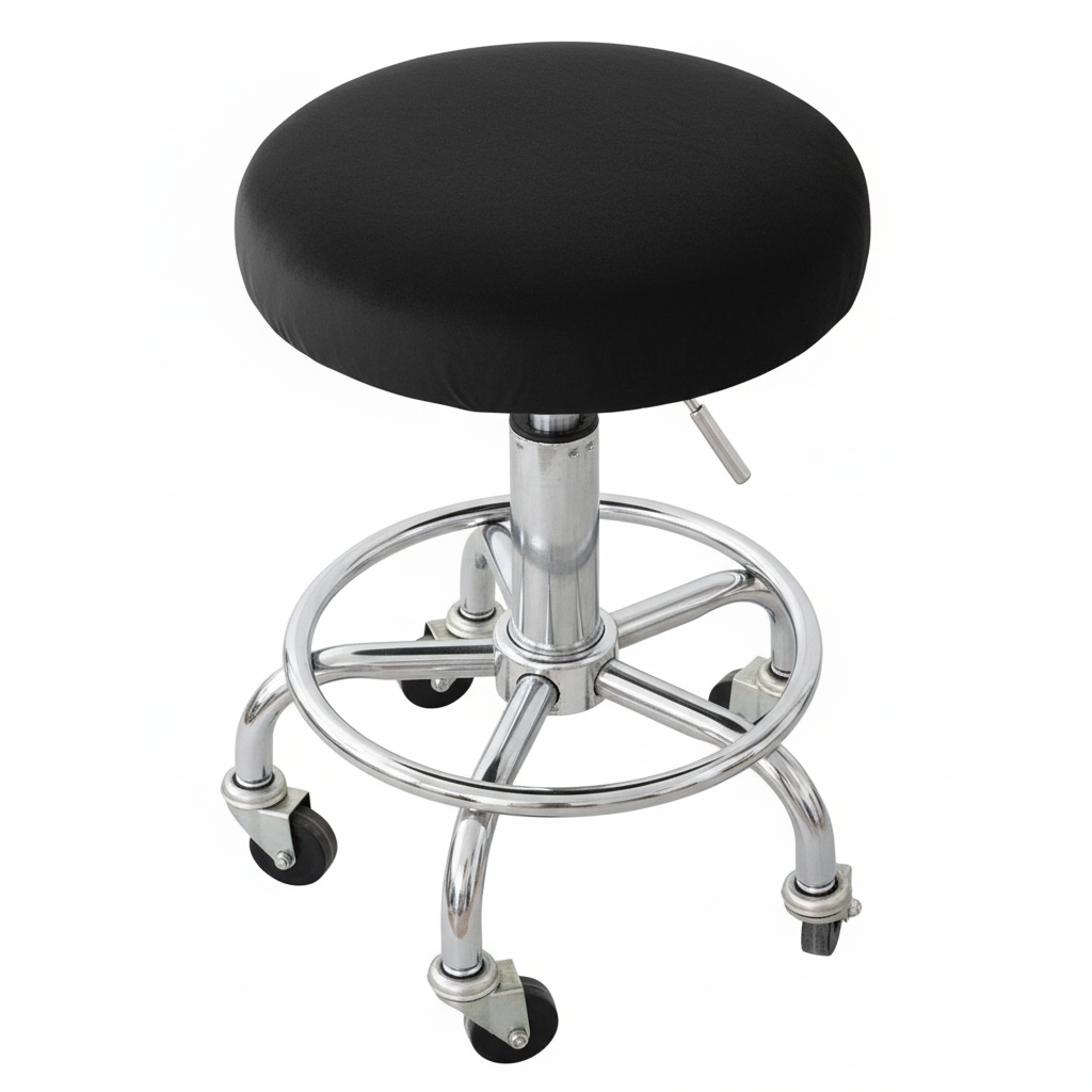 Enhanced Black Rolling Stool - Professional Product Image