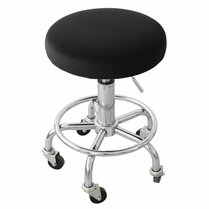 Enhanced Black Rolling Stool - Professional Product Image