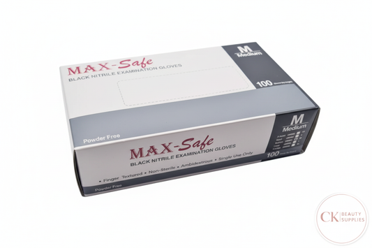 Enhanced MAX-Safe Nitrile Gloves Box with CK Beauty Supplies Logo