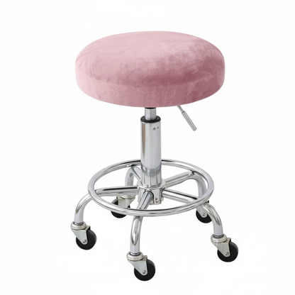 Enhanced Pink Rolling Stool - Professional Product Image