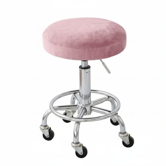 Enhanced Pink Rolling Stool - Professional Product Image