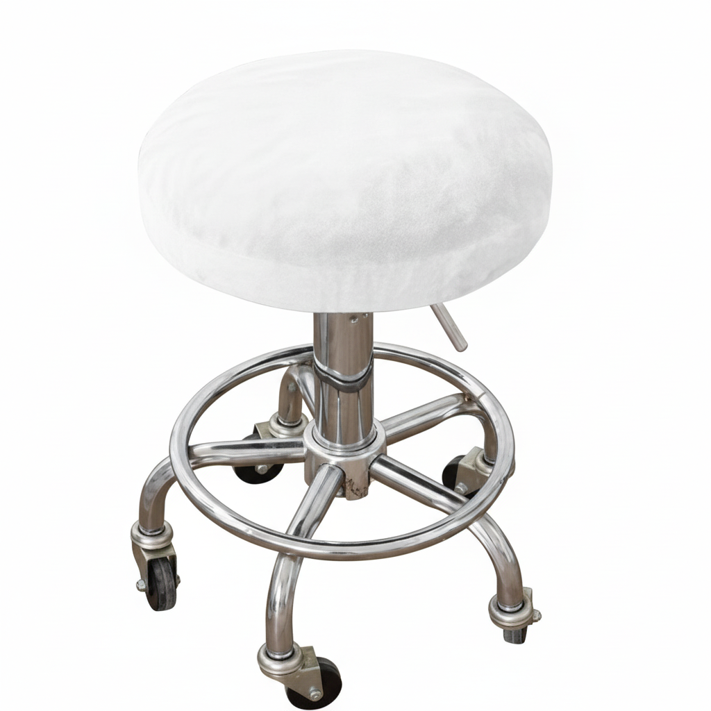 Enhanced White Rolling Stool - Professional Product Image