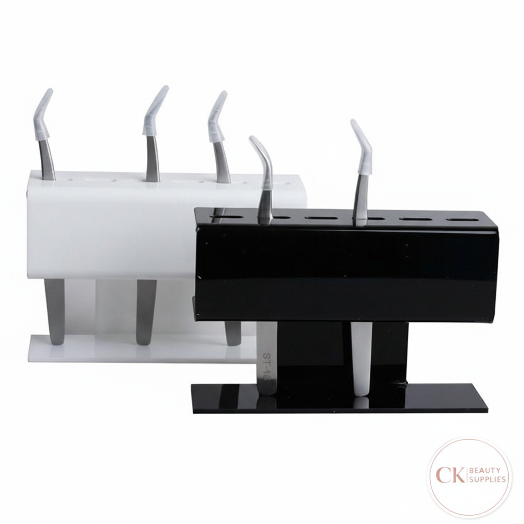 Eyelash Extension Tweezer Stands with CK Beauty Supplies Logo