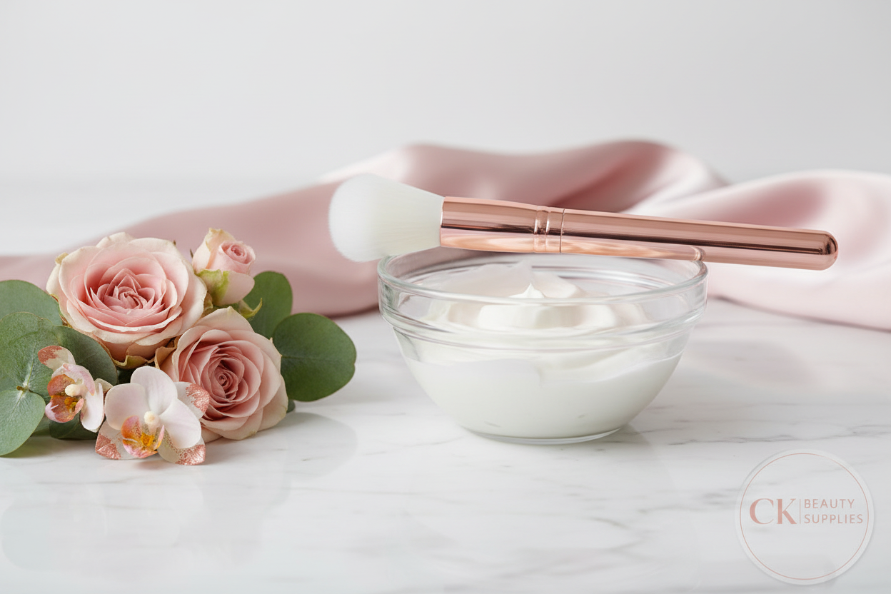 Glass Bowl with Facial Mask and Brush