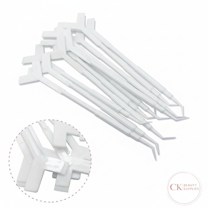High-Class White Lash Lift Tools with Detail Inset and CK Beauty Supplies Logo