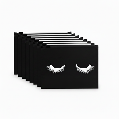 Lash Storage Bag - Black White Zipper