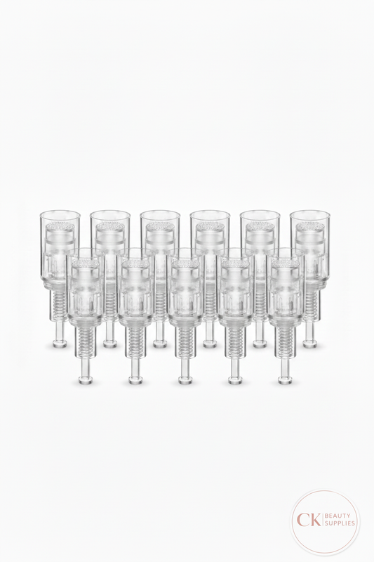 Microneedling cartridge image with bottom-right logo