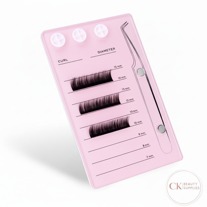 Pink Eyelash Extension Palette with CK Beauty Supplies Logo