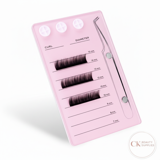 Pink Eyelash Extension Palette with CK Beauty Supplies Logo