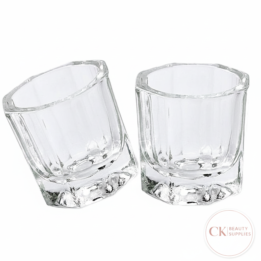 Professional Glass Dappen Dishes with CK Beauty Supplies Logo