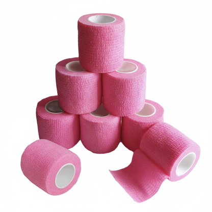 Professional pink cohesive bandage tape pyramid display
