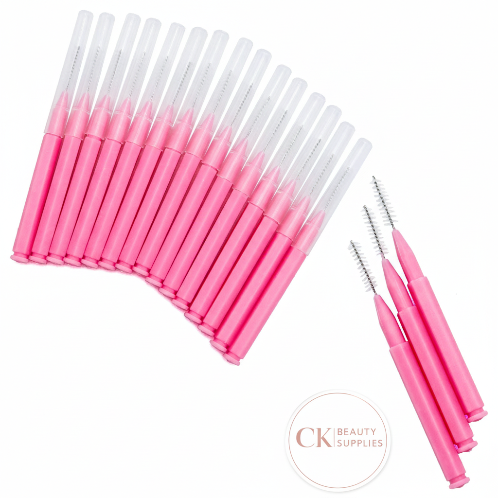 Professional Pink Micro Brushes with CK Beauty Supplies Logo