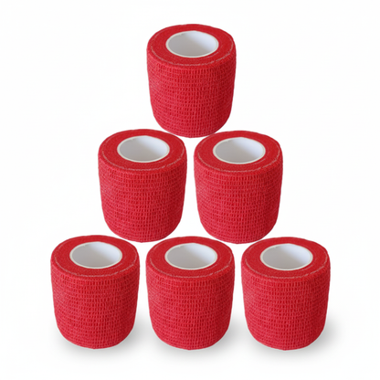 Professional red cohesive bandage tape pyramid display