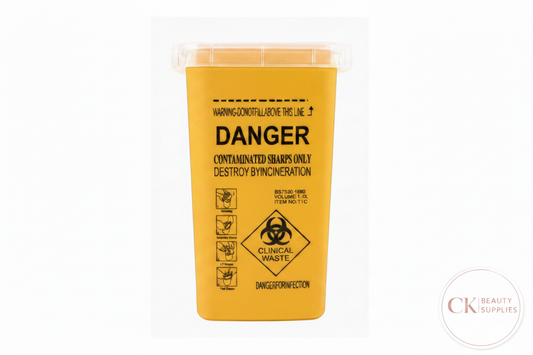 Sharps Container with CK Beauty Supplies Logo